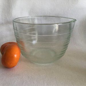 Clear Glass Beehive Ribbed Mixing Bowl  VTG